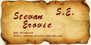Stevan Erović vizit kartica